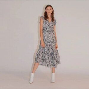 ROBERT RODRIGUEZ Carmen Ruffle Midi Dress Size 6